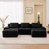Cloud Modulsofa Boneless U-förmiges Sofa,Modulares Sofa mit Ottoman Modulares Cloud-Sofa 3-Sitzer Corduroy-Cloud-Sofa für Wohnzimmer Montagefreies Sofa,Corduroy,Schwarz, Bild 2