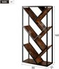 Flieks Bücherregal 80 x 35 x 160 cm, Baumregal mit 8 Ebenen, Metallrahmen, Anti-Kipp-Sicherung, Standregal, Schwarz/Vintagebraun Bild 4