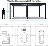 Weide Deluxe Plus Pergola Voll-Aluminium 4x6m mit Lamellendach freistehend Ivory Sand Bild 5