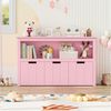 Homfa Kinderregal, Spielzeugtruhe Bücherregal 3 Schubladen mit Rollen 102 x 33 x 61,5cm Bild 2