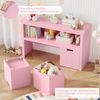 Homfa Kinderregal, Spielzeugtruhe Bücherregal 3 Schubladen mit Rollen 102 x 33 x 61,5cm Bild 4