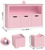 Homfa Kinderregal, Spielzeugtruhe Bücherregal 3 Schubladen mit Rollen 102 x 33 x 61,5cm Bild 3