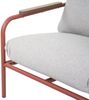 Aluminium-Gartenbank HWC-O11, Outdoor 2-Sitzer Sitzbank Sofa, Olefin Stoff (205 g/m²) 125cm ~ terrakotta Polster beige Bild 5