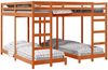 vidaXL Dreifach Etagenbettrahmen Wachsbraun 200 x 200 cm 3414560 Bild 2