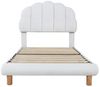 PXloue Polsterbett Einzelbett Kinderbett (Ideal für ein Märchenhaftes Kinderzimmer), Im Wolkendesign,Weiches Bouclé-Gewebe,mit Holzbeine,90x200cm Bild 2