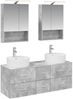 vidaXL Badezimmermöbel-Set 5 pcs Betongrau Ingenieurholz und Glas 3406922 Bild 2