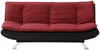Vente-unique - DEMIDO Sofa Stoff SchwarzRot - B 86 cm x H 84 cm x L 176 cm Bild 2