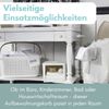 4er Set Aufbewahrungsbox mit Deckel Weiß Frontöffnung Schrank Organizer Stapelbox Kleiderschrank Korb mit Deckel Aufbewahrung Badezimmer Rattan Optik Bild 5