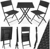tectake Sitzgruppe Rattan Balkonset für 2 Personen, geringes Gewicht, (Loungeset Trevi, 3-tlg, für Außen in Schwarz), widerstandsfähig, UV-beständig, klappbar Bild 2