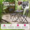 tectake Sitzgruppe Rattan Balkonset für 2 Personen, geringes Gewicht, (Loungeset Trevi, 3-tlg, für Außen in Schwarz), widerstandsfähig, UV-beständig, klappbar Bild 3