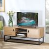 Casâme TV-Möbel Eiche Dekor 2 Türen und zentrale Ablage - L120 cm - Dunkles Holz Bild 2
