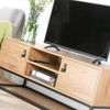 Casâme TV-Möbel Eiche Dekor 2 Türen und zentrale Ablage - L120 cm - Dunkles Holz Bild 5