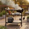 BBQ-Toro Grillablagetisch Grillwagen 94 x 61 x 90 cm, Schwarz, Grilltisch mit großer Arbeitsfläc Bild 2