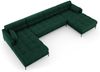 Micadoni Panorama-Sofa Mamaia 6-Sitzer Samt Bluvel Flaschengrün schwarze Beine Bild 2