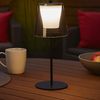 LED Außen Tischleuchte, schwarz rauch, Touchdimmer, Akku H 35 cm Bild 2