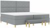 vidaXL Boxspringbett mit Matratze Hellgrau 200 x 200 cm Stoff 3344401 Bild 4