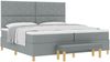 vidaXL Boxspringbett mit Matratze Hellgrau 200 x 200 cm Stoff 3344401 Bild 2