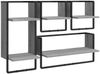 vidaXL 4-tlg. Wandregal-Set mit Stangen Grau Sonoma Holzwerkstoff 836311 Bild 2