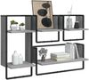 vidaXL 4-tlg. Wandregal-Set mit Stangen Grau Sonoma Holzwerkstoff 836311 Bild 3