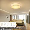 ZMH Deckenleuchte Schlafzimmer Runde Deckenleuchte - 1 flammige E27 Wohnzimmerlampe 30CM Stoff Moderne Schlafzimmerlampe Weiß Bild 2