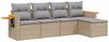 vidaXL 5-tlg. Garten-Sofagarnitur mit Kissen Beige Poly Rattan 3226759 Bild 2