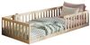 Kids Collective Kinderbett Bodenbett Bett mit Rausfallschutz & Lattenrost Montessori Bett Kinder (weitere Größen, 90x200, 120x200 cm), Jugendbett Einzelbett optional mit Matratze, natur Kiefer 140x200 cm Bild 4