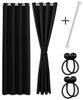 Cozyor Vorhang Set mit 2x Gardine + 2x Vorhanghalter + 1x Gardinenstange ohne Bohren (2 St), Ösen, verdunkelnd, Verdunklungsstoff, Raumteiler blickdicht, Thermovorhang 160x135cm inklusive Magnethaltern Bild 4