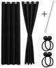 Cozyor Vorhang Set mit 2x Gardine + 2x Vorhanghalter + 1x Gardinenstange ohne Bohren (2 St), Ösen, verdunkelnd, Verdunklungsstoff, Raumteiler blickdicht, Thermovorhang 160x135cm inklusive Magnethaltern Bild 5