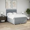 vidaXL Boxspringbett mit Matratze Hellgrau 160x200 cm Stoff 3291345 Bild 3