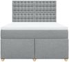 vidaXL Boxspringbett mit Matratze Hellgrau 160x200 cm Stoff 3291345 Bild 4