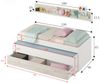 Dmora Kinderbett Art, Bettgestell für Schlafzimmer, Einzelbett mit ausziehbarem Bett, Schublade und Regal, 199 x 96 x 65 cm, Weiß Bild 3