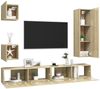 vidaXL 5-tlg. TV-Schrank-Set Sonoma-Eiche Spanplatte [3079012] Bild 3