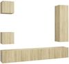 vidaXL 5-tlg. TV-Schrank-Set Sonoma-Eiche Spanplatte [3079012] Bild 2