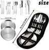 ibettertec Besteck-Set Besteck-Set,Besteckset für 2 Personen,10 teilig Edelstahl Besteck set, Edelstahl, Essbesteck mit Messer Gabel Löffel, Tafelmesser Bild 3