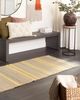 Teppich Jute beige gelb 80 x 300 cm Streifenmuster Kurzflor zweiseitig TALPUR Bild 3
