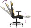 Gaming-Stuhl mit Fußstütze Schwarz und Gelb Stoff, Drehbar [3143746] Bild 2