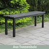 Gartenbank wetterfest Holz LYDIA - 3 Sitzer, Ohne Lehne, 118cm | Sitzbank Garten Massivholz Holzbank Outdoor | Schwarz Bild 3
