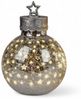 formano LED Deko-Kugel 30cm Silber Sterne Glaskugel mit Timer 6h/18h beleuchtet - Herbst Winter Weihnachtsdeko für Tisch Regal Fensterbank Bild 4