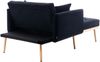 Flieks Relaxsessel mit verstellbarer Rückenlehne, Klappsessel & Liegestuhl aus Samt, Schwarz Bild 3