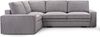 AX LIVING Cord Schlafsofa Ecksofa grau Treville mit Schlaffunktion L Bild 3
