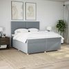 vidaXL Boxspringbett mit Matratze Hellgrau 200x200 cm Stoff 3293680 Bild 4