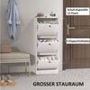 HOMCOM Schuhkipper Schuhkipper mit 3 Klappen, Verstellbar Trennwand (Schmal Schuhkommode, 1 St, Schuhkipper), für 12 Paar Schuhe 47 x 28 x 115 cm, Weiß Bild 4