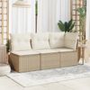 vidaXL Garten-Ecksofa mit Kissen Beige Poly Rattan 366074 Bild 3