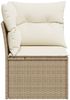 vidaXL Garten-Ecksofa mit Kissen Beige Poly Rattan 366074 Bild 5