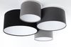 BPS Koncept 084-02-051 Plafond 4FLAME 4xE27 60W Velours auf PVC-Basis schwarz, grau, weiß H:34cm B:92x88 cm dimmbar Bild 5