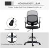 Vinsetto Schreibtischstuhl Bürostuhl Ergonomischer Zeichenstuhl mit verstellbarem Fußring (Höhenverstellbare Drehstuhl mit Rollen, 1 St), für Arbeitszimmer 60 x 56 x 110-132 cm Bild 3