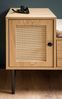 Schuhbank Eiche-Dekor Rattan gepolstert 100x60x38cm mit Stauraum Schublade Tür Bild 4