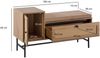 Schuhbank Eiche-Dekor Rattan gepolstert 100x60x38cm mit Stauraum Schublade Tür Bild 3