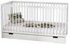 Babybett Kinderbett Gitterbett 60x120 höhenverstellbar & herausnehmbare Sprossen, mit Schublade | Buchenholz weiss sehr stabil Made in Europe Bild 4