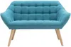 Vente-unique - CASERTA Sofa Stoff Blau - B 73 cm x H 77 cm x L 127 cm Bild 2